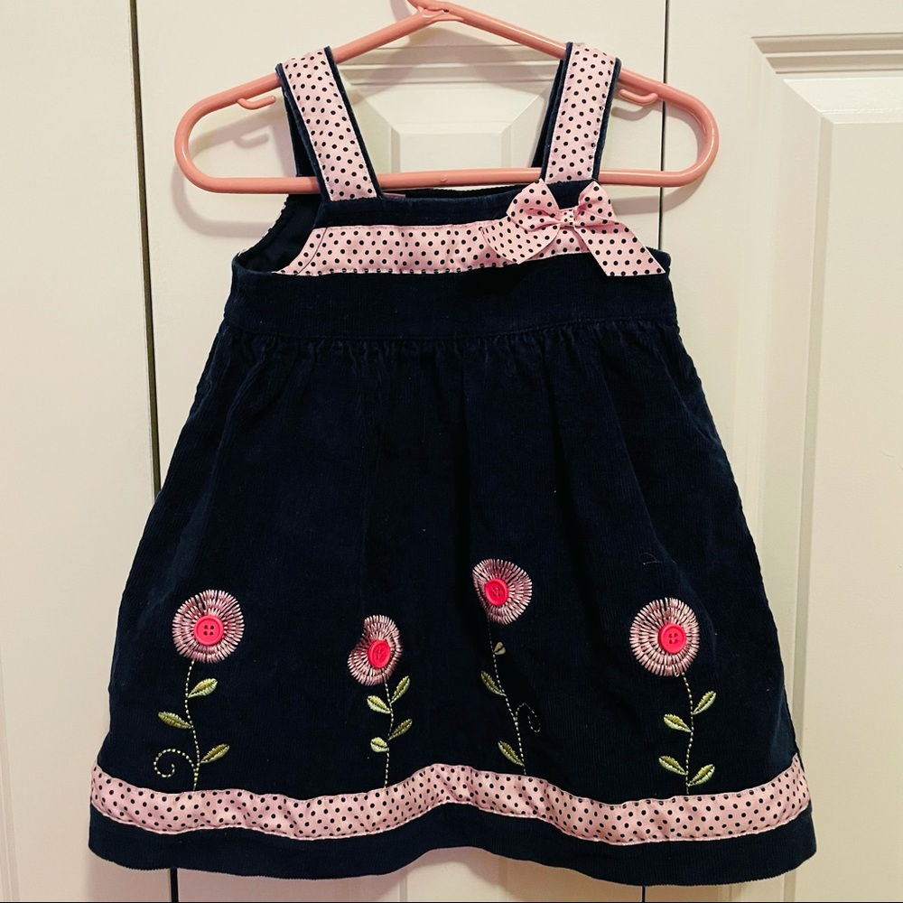 Toddler corduroy dress with embroidery details [last chance]